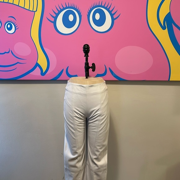 North Beach Leather Michael Hoban White Leather Pants